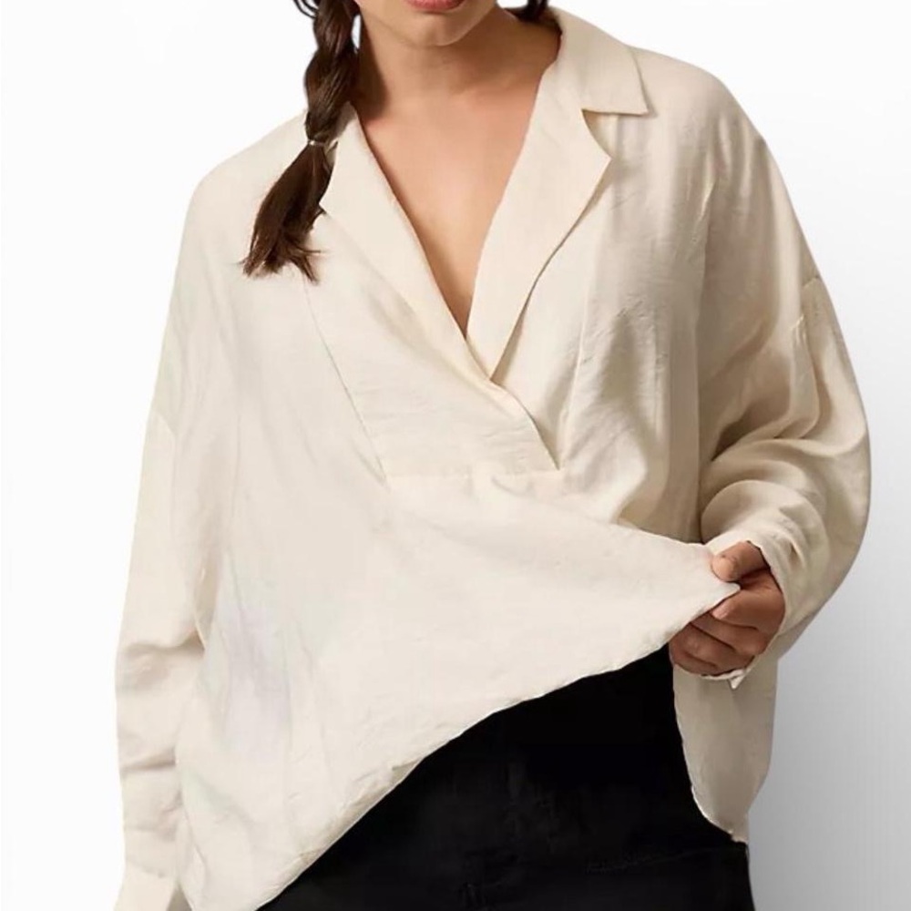 Anthropologie The Dylon long-sleeve wide-placket top